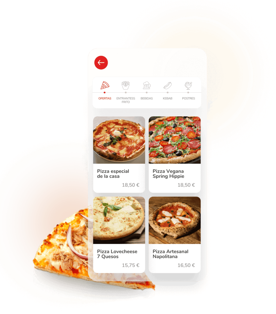Carta digital menu de pizzas